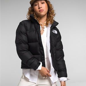 The North Face Black Puffer Jacket with High Collar